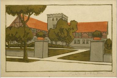 Sample artwork by Dard (William Joseph) Hunter (1883 - 1966), known for hand-made paper, stained glass, graphics - View similar artists and auction records